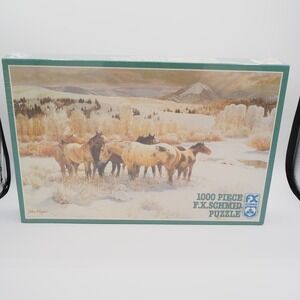 Vintage FX Schmid 1000 Piece Puzzle John Clymer Western Wild‎ Horse Mustang USA